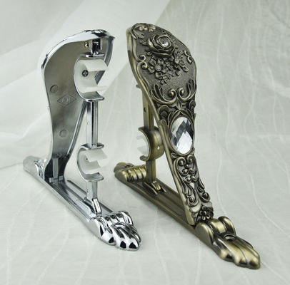 28/19mm βαρέων καθηκόντων ασημένια τοποθετημένα τοίχος εξαρτήματα κουρτινών υποστηριγμάτων κουρτινών διπλά