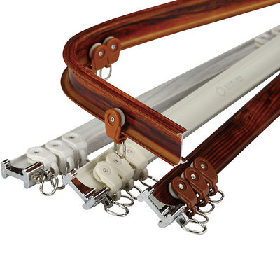 Διπλή αργιλίου διαδρομή Bendable κουρτινών χάλυβα σιωπηλή για το παράθυρο κόλπων