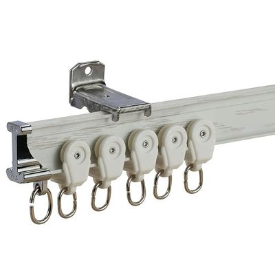 Διπλή αργιλίου διαδρομή Bendable κουρτινών χάλυβα σιωπηλή για το παράθυρο κόλπων
