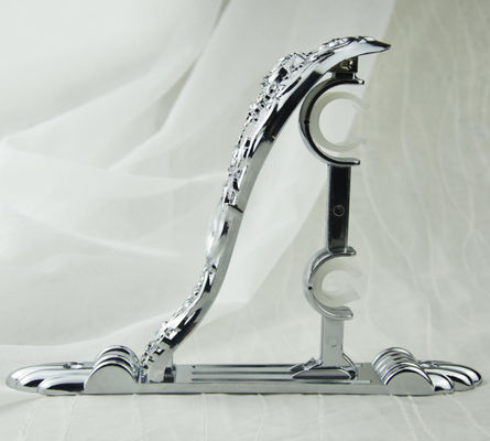 28/19mm βαρέων καθηκόντων ασημένια τοποθετημένα τοίχος εξαρτήματα κουρτινών υποστηριγμάτων κουρτινών διπλά