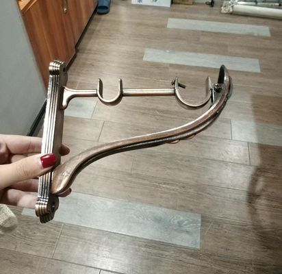 Χαλκού χαλκού χρώματος κουρτινών κατόχων εξαρτήματα κουρτινών υποστηριγμάτων ράβδων κουρτινών μετάλλων 28/19mm διπλά